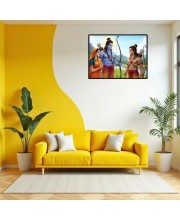 Lord RamSiya Laminated Photo - 7x9 Inches, Divine Blessings For Home & Office And Temple Decoration (F16099)