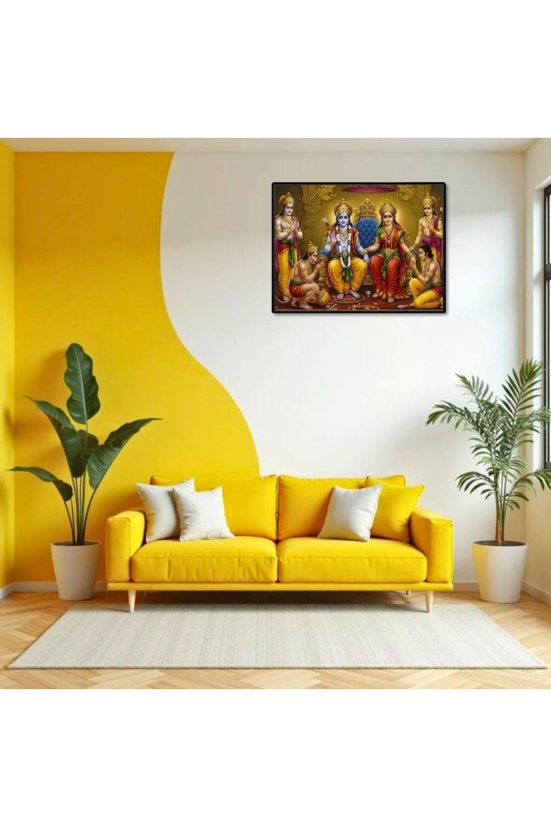 Lord RamSiya Laxman Laminated Photo - 7x9 Inches, Divine Blessings For Home & Office And Temple Decoration (F16116)