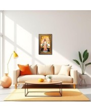 Sri Sri Ravi Shankar Digital Golden Balck Color Photo Frame | Hindu Religious Wall Decor | 14x20 Inches - Inspirational Wall Art For Office, Home Decor - Ideal Spiritual Gift (F16611)