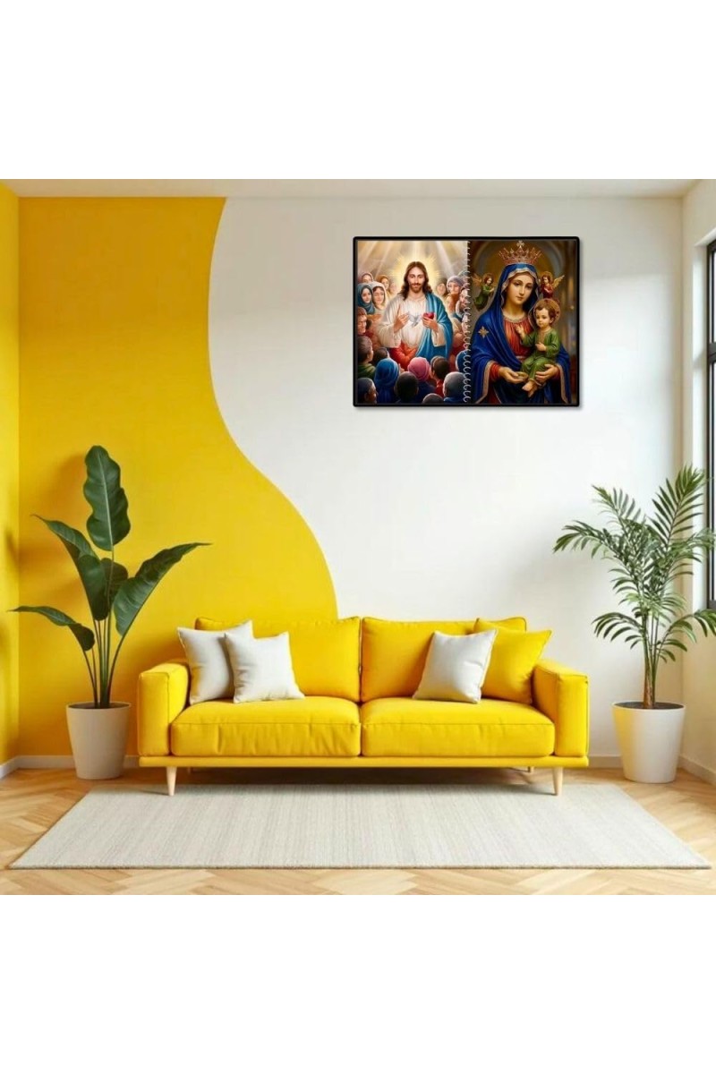Jesus Christ-Our Lady Of Perpetual Help Laminated Photo - 7x9 Inches, Divine Blessings For Home & Office And Temple Decoration (F16365)