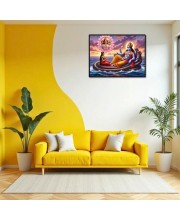 Lord Vishnu Laminated Photo - 5x7 Inches, Divine Blessings For Home & Office And Temple Decoration (F16120)