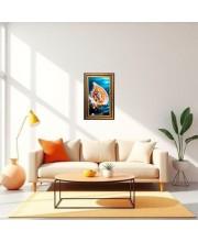 Lord Ganesha Digital Golden Balck Color Photo Frame | Hindu Religious Wall Decor | 18x24 Inches - Inspirational Wall Art For Office, Home Decor - Ideal Spiritual Gift (F16811)
