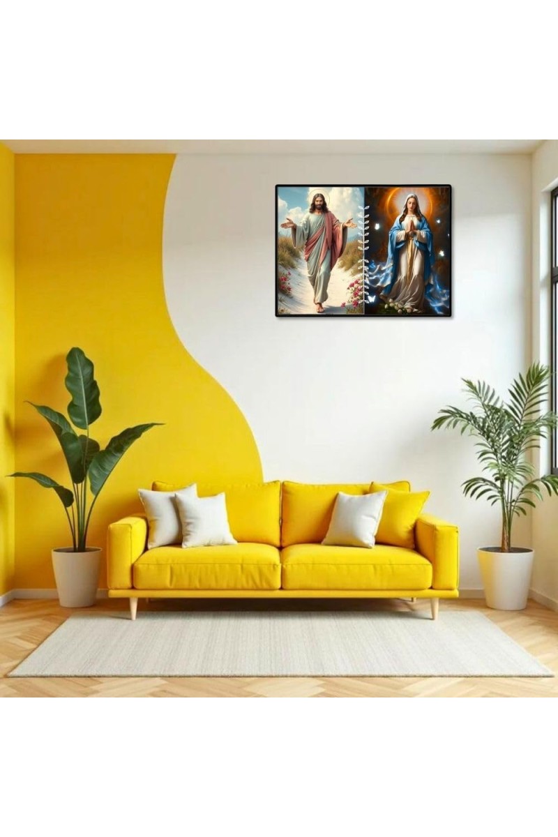 Jesus Mother Virgin Mary Laminated Photo - 11x13 Inches, Divine Blessings For Home & Office And Temple Decoration (F16236)