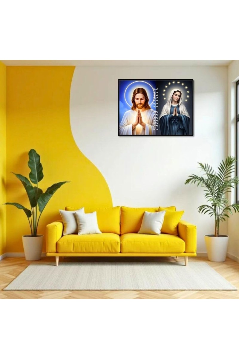 Jesus Christ-Our Lady Of Perpetual Help Laminated Photo - 7x9 Inches, Divine Blessings For Home & Office And Temple Decoration (F16264)