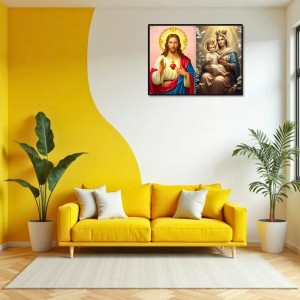 Jesus Christ-Mother Mary Laminated Photo - 7x9 Inches, Divine Blessings For Home & Office And Temple Decoration (F16414) Jesus Christ-Mother Mary Laminated Photo - 7x9 Inches, Divine Blessings For Home & Office And Temple Decoration (F16414)