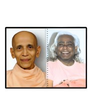 Swami Sivananda & Swami Vishnu-devananda Laminated Photo - 9x11 Inches, Divine Blessings For Home & Office And Temple Decoration (F16310)