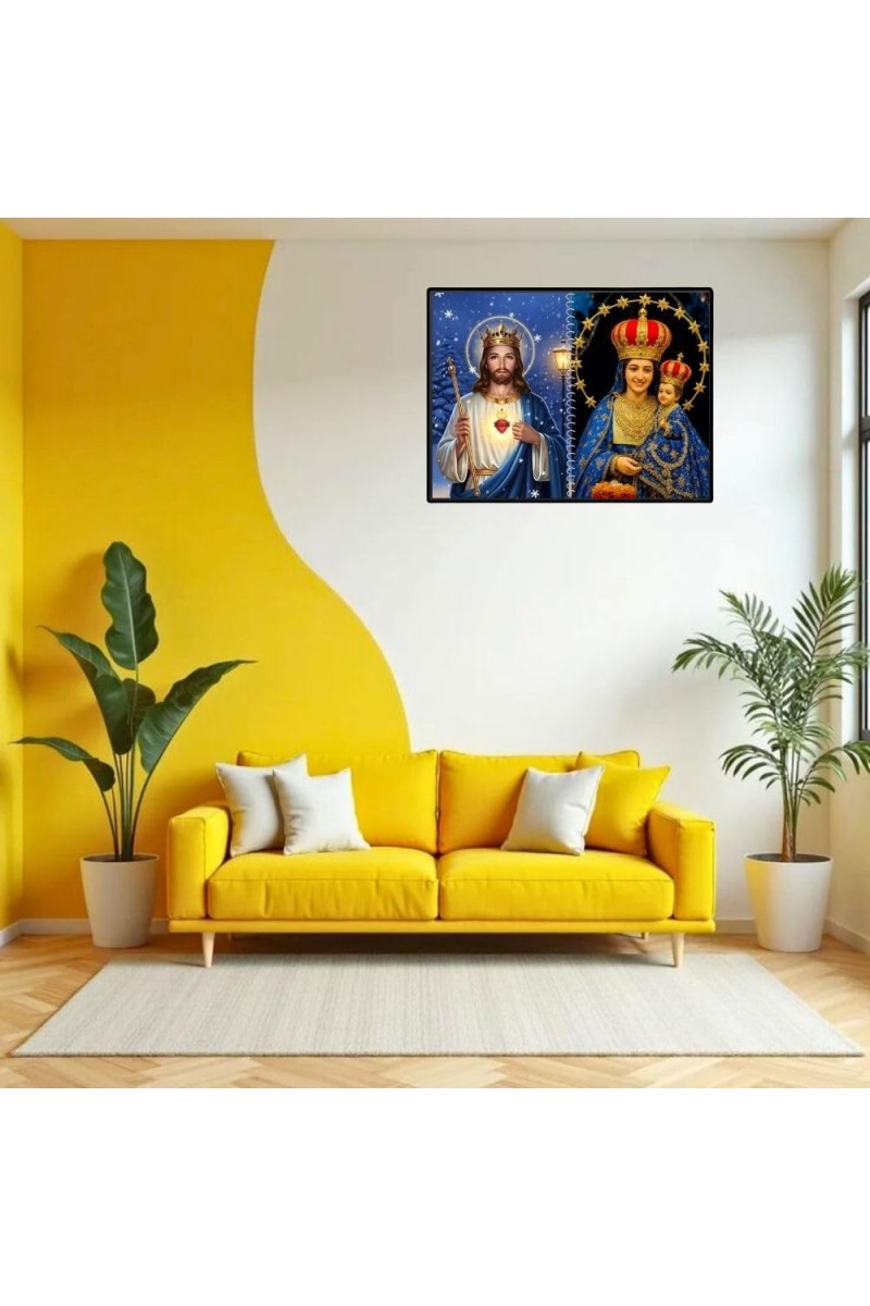 Jesus Christ-Our Lady Of Good Health Laminated Photo - 7x9 Inches, Divine Blessings For Home & Office And Temple Decoration (F16354)