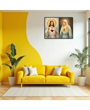 Jesus Christ-Our Lady Of Rosary Laminated Photo - 7x9 Inches, Divine Blessings For Home & Office And Temple Decoration (F16378)