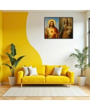 Jesus Christ-Our Lady Of Velankanni Laminated Photo - 7x9 Inches, Divine Blessings For Home & Office And Temple Decoration (F16374)