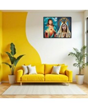 Esus Christ - Blessed Virgin Mary Laminated Photo - 5x7 Inches, Divine Blessings For Home & Office And Temple Decoration (F16432)
