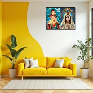 Esus Christ - Blessed Virgin Mary Laminated Photo - 5x7 Inches, Divine Blessings For Home & Office And Temple Decoration (F16432) Esus Christ - Blessed Virgin Mary Laminated Photo - 5x7 Inches, Divine Blessings For Home & Office And Temple Decoration (F16432)