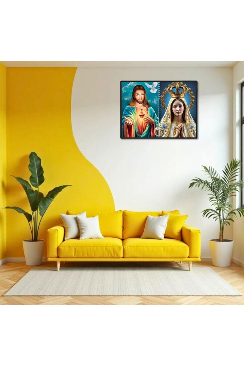 Esus Christ - Blessed Virgin Mary Laminated Photo - 5x7 Inches, Divine Blessings For Home & Office And Temple Decoration (F16432)