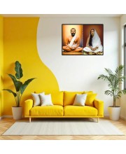 Swami Ramakrishna & Maa Sarada Devi Laminated Photo - 7x9 Inches, Divine Blessings For Home & Office And Temple Decoration (F16321)
