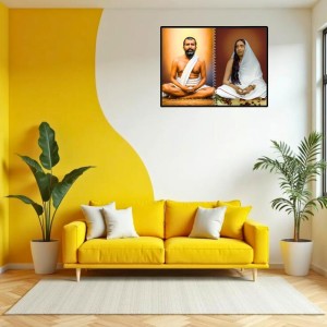 Swami Ramakrishna & Maa Sarada Devi Laminated Photo - 7x9 Inches, Divine Blessings For Home & Office And Temple Decoration (F16321)