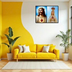 Jesus Christ-Our Lady Of Rosary Laminated Photo - 7x9 Inches, Divine Blessings For Home & Office And Temple Decoration (F16380) Jesus Christ-Our Lady Of Rosary Laminated Photo - 7x9 Inches, Divine Blessings For Home & Office And Temple Decoration (F16380)