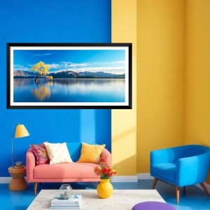 Nature Landscape Floating Frame Scenery Digital Print - (I5742) - 24x36 inch Modern Nature Wall Art for Living Room, Bedroom, Office, Hotels, Drawing Room