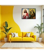 Jesus Christ-Our Lady Of Sorrows Laminated Photo - 7x9 Inches, Divine Blessings For Home & Office And Temple Decoration (F16298)