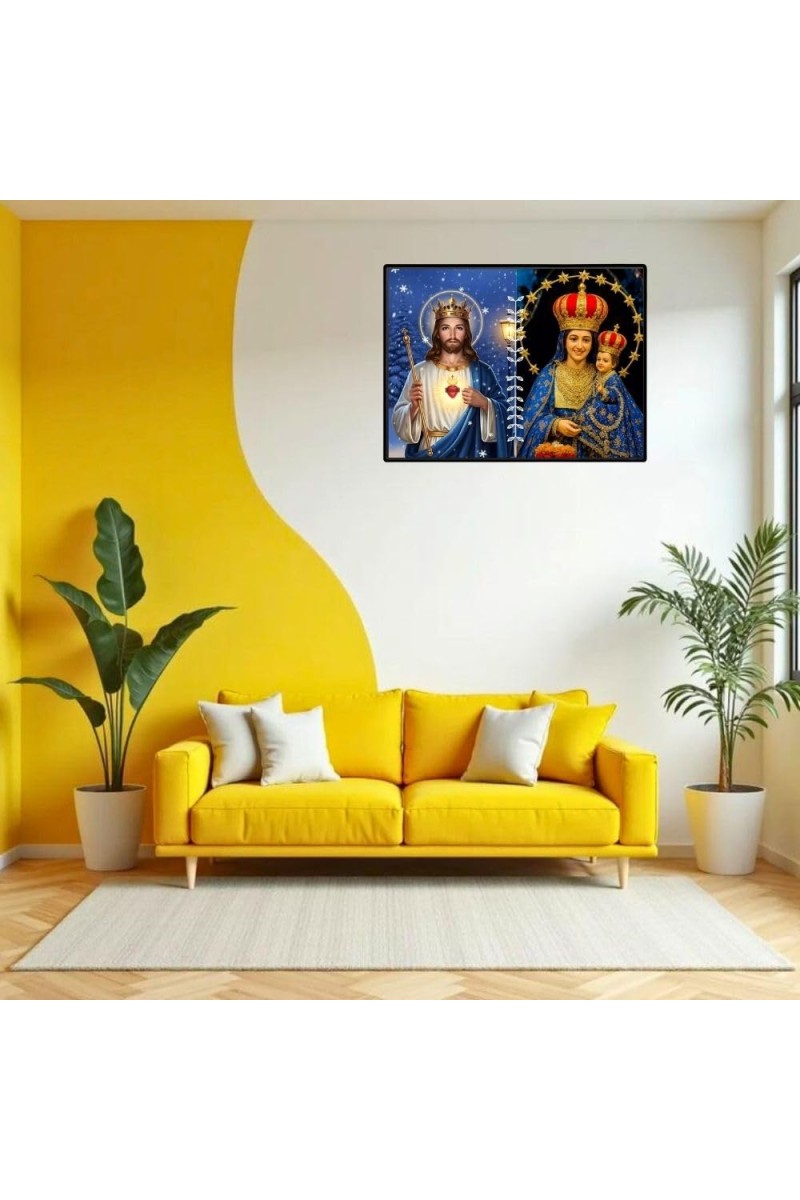 Jesus Lady Of Velankanni Laminated Photo - 9x11 Inches, Divine Blessings For Home & Office And Temple Decoration (F16199)