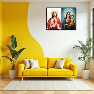 Jesus Christ-Mother Mary Laminated Photo - 7x9 Inches, Divine Blessings For Home & Office And Temple Decoration (F16411) Jesus Christ-Mother Mary Laminated Photo - 7x9 Inches, Divine Blessings For Home & Office And Temple Decoration (F16411)