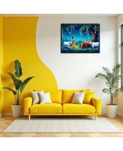 Lord Krishna Laminated Photo - 7x9 Inches, Divine Blessings For Home & Office And Temple Decoration (F16103)