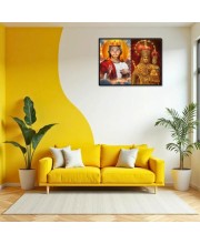 Jesus Christ-Our Lady Of Good Health Laminated Photo - 7x9 Inches, Divine Blessings For Home & Office And Temple Decoration (F16355)