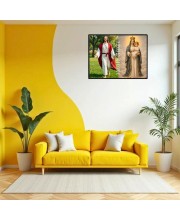Jesus Immaculate Heart Of Mary Laminated Photo - 11x13 Inches, Divine Blessings For Home & Office And Temple Decoration (F16245)