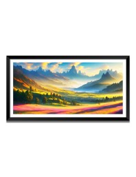 Nature Landscape Floating Frame Scenery Digital Print - (I5656) - 18x36 inch Modern Nature Wall Art for Living Room, Bedroom, Office, Hotels, Drawing Room
