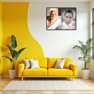 Sri Aurobindo & Mira Alfassa Laminated Photo - 9x11 Inches, Divine Blessings For Home & Office And Temple Decoration (F16308)