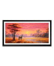 Nature Landscape Floating Frame Scenery Digital Print - (I5779) - 18x36 inch Modern Nature Wall Art for Living Room, Bedroom, Office, Hotels, Drawing Room