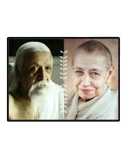 Sri Aurobindo & The Mother Laminated Photo - 7x9 Inches, Divine Blessings For Home & Office And Temple Decoration (F16152)