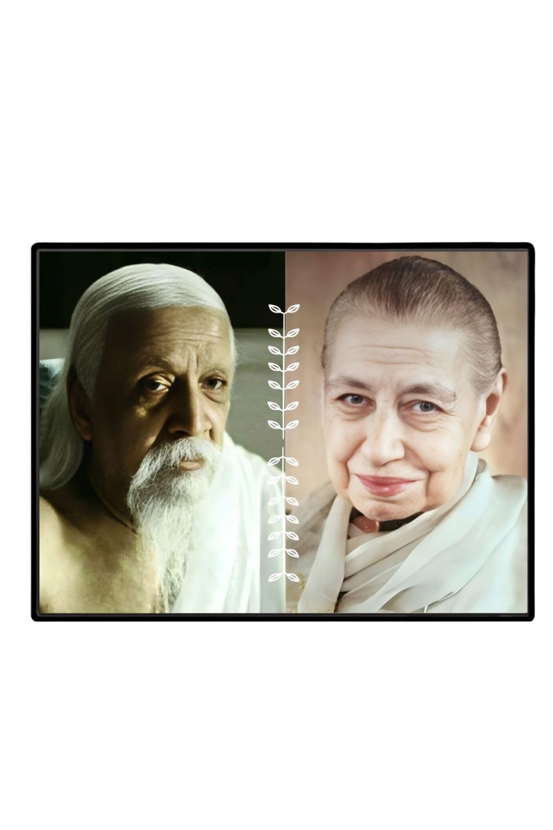Sri Aurobindo & The Mother Laminated Photo - 7x9 Inches, Divine Blessings For Home & Office And Temple Decoration (F16152)