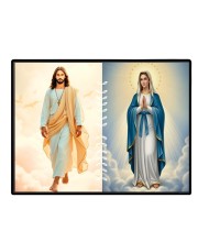 Jesus Immaculate Heart Of Mary Laminated Photo - 13x15 Inches, Divine Blessings For Home & Office And Temple Decoration (F16243)