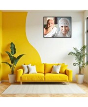 Sri Aurobindo & Mira Alfassa Laminated Photo - 5x7 Inches, Divine Blessings For Home & Office And Temple Decoration (F16305)
