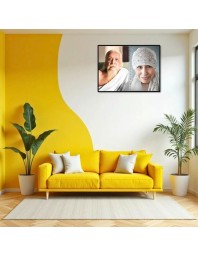 Sri Aurobindo & Mira Alfassa Laminated Photo - 5x7 Inches, Divine Blessings For Home & Office And Temple Decoration (F16305)