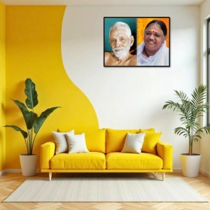Sri Ramana Maharshi & Mother (Ammal) Laminated Photo - 7x9 Inches, Divine Blessings For Home & Office And Temple Decoration (F16312)