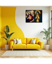 Jesus Christ-Our Lady Of Rosary Laminated Photo - 7x9 Inches, Divine Blessings For Home & Office And Temple Decoration (F16379)