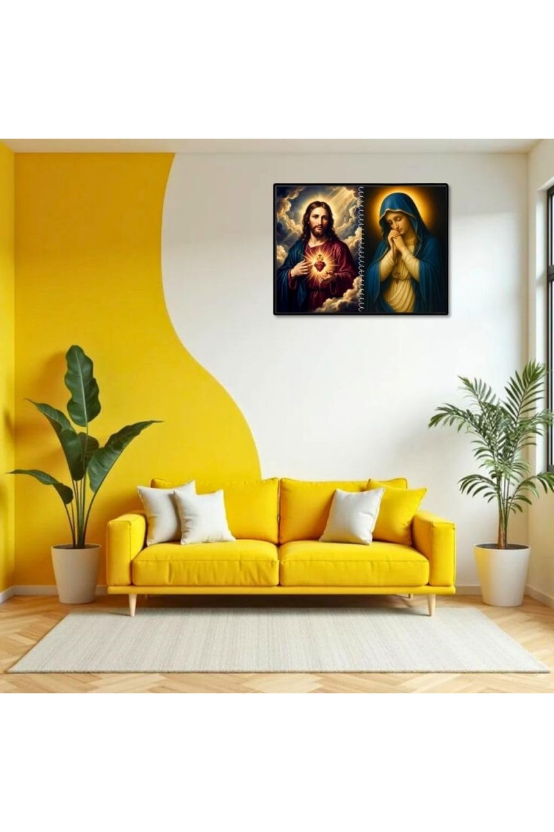 Jesus Christ - Our Lady Of Rosary Laminated Photo - 9x11 Inches, Divine Blessings For Home & Office And Temple Decoration (F16379)