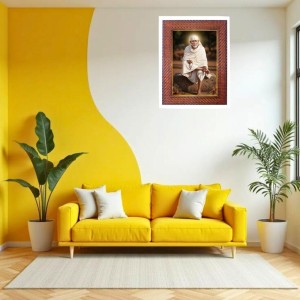 Lord Sai Baba Photo Frame 10x14 Inch Religious Wall & Table Decor Frame | Lord Sai Baba Spiritual Photo Frame For Home, Temple & Office | Decorative Hindu God & Goddess Frame (Pack Of 1) (F18281)