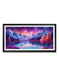 Nature Landscape Floating Frame Scenery Digital Print - (I5691) - 24x48 inch Modern Nature Wall Art for Living Room, Bedroom, Office, Hotels, Drawing Room