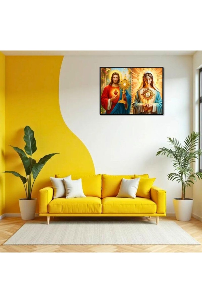 Immaculate Heart Of Mary Laminated Photo - 9x11 Inches, Divine Blessings For Home & Office And Temple Decoration (F16451)