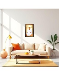 Sri Mata Amritanandamayi Devi Digital Golden Balck Color Photo Frame | Hindu Religious Wall Decor | 14x20 Inches - Inspirational Wall Art For Office, Home Decor - Ideal Spiritual Gift (F16631)