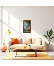 Lord Shiva Digital Golden Balck Color Photo Frame | Hindu Religious Wall Decor | 12x18 Inches - Inspirational Wall Art For Office, Home Decor - Ideal Spiritual Gift (F16544)