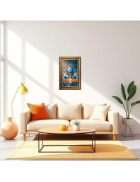 Lord Shiva Digital Golden Balck Color Photo Frame | Hindu Religious Wall Decor | 10x16 Inches - Inspirational Wall Art For Office, Home Decor - Ideal Spiritual Gift (F16544)