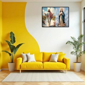 Jesus Blessed Virgin Mary Laminated Photo - 9x11 Inches, Divine Blessings For Home & Office And Temple Decoration (F16242) Jesus Blessed Virgin Mary Laminated Photo - 9x11 Inches, Divine Blessings For Home & Office And Temple Decoration (F16242)