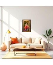 Lord Rama Digital Golden Balck Color Photo Frame | Hindu Religious Wall Decor | 14x20 Inches - Inspirational Wall Art For Office, Home Decor - Ideal Spiritual Gift (F16554)