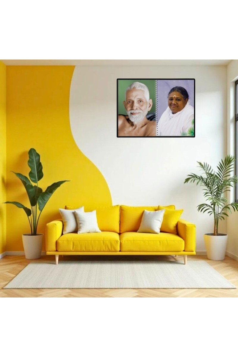 Sri Ramana Maharshi & Mother (Ammal) Laminated Photo - 9x11 Inches, Divine Blessings For Home & Office And Temple Decoration (F16315)