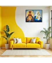 Jesus Christ-Our Lady Of Velankanni Laminated Photo - 7x9 Inches, Divine Blessings For Home & Office And Temple Decoration (F16376)