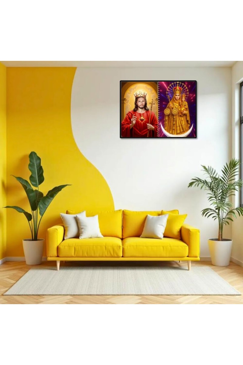 Jesus Christ-Our Lady Of Good Health Laminated Photo - 7x9 Inches, Divine Blessings For Home & Office And Temple Decoration (F16359)