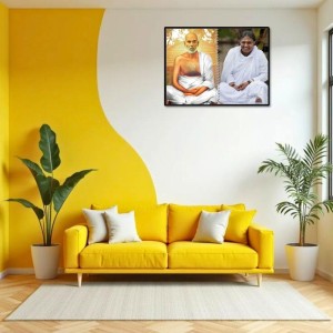 Sri Ramana Maharshi & Mother (Ammal) Laminated Photo - 7x9 Inches, Divine Blessings For Home & Office And Temple Decoration (F16313)