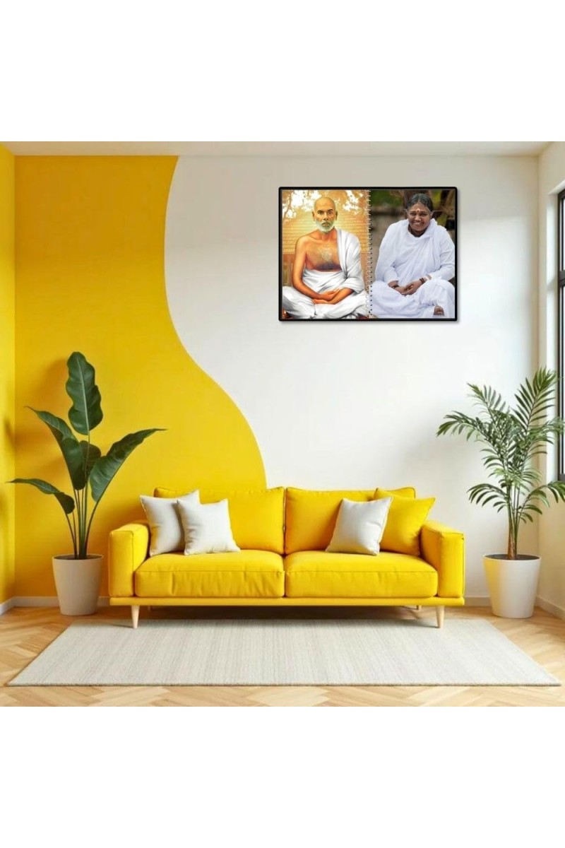 Sri Ramana Maharshi & Mother (Ammal) Laminated Photo - 7x9 Inches, Divine Blessings For Home & Office And Temple Decoration (F16313)